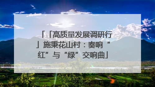 「高质量发展调研行」施秉花山村：奏响“红”与“绿”交响曲