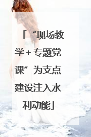 “现场教学＋专题党课”为支点建设注入水利动能