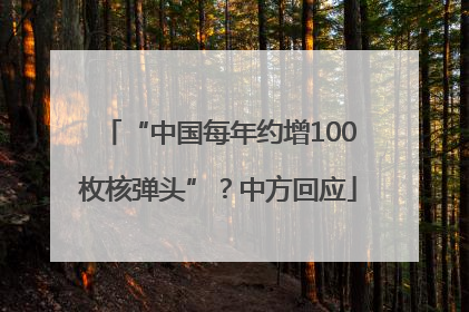 “中国每年约增100枚核弹头”？中方回应