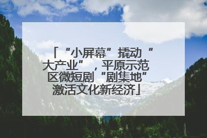 “小屏幕”撬动“大产业”，平原示范区微短剧“剧集地”激活文化新经济