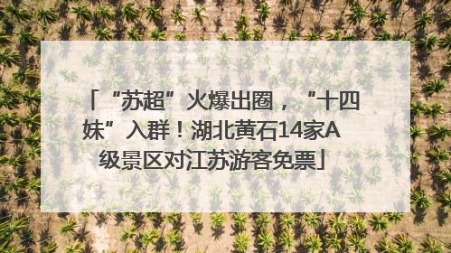 “苏超”火爆出圈，“十四妹”入群！湖北黄石14家A级景区对江苏游客免票