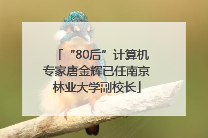 “80后”计算机专家唐金辉已任南京林业大学副校长