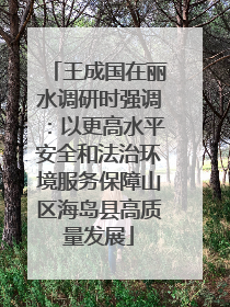 王成国在丽水调研时强调：以更高水平安全和法治环境服务保障山区海岛县高质量发展
