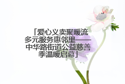爱心义卖聚暖流 多元服务惠邻里——中华路街道公益慈善季温暖启幕