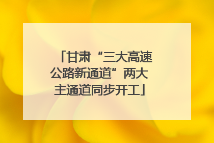 甘肃“三大高速公路新通道”两大主通道同步开工