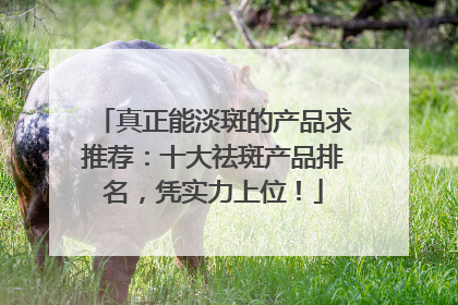 真正能淡斑的产品求推荐：十大祛斑产品排名，凭实力上位！