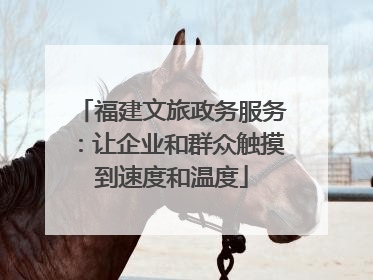福建文旅政务服务：让企业和群众触摸到速度和温度