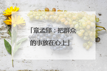 章孟邱：把群众的事放在心上