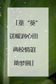 童“葵”送暖润心田 两校情谊助梦圆