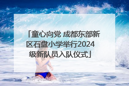 童心向党 成都东部新区石盘小学举行2024级新队员入队仪式