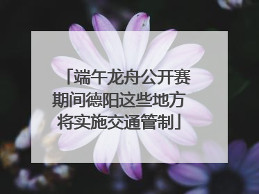 端午龙舟公开赛期间德阳这些地方将实施交通管制