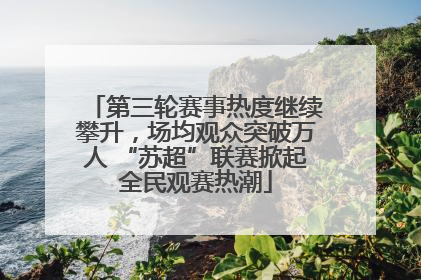 第三轮赛事热度继续攀升，场均观众突破万人 “苏超”联赛掀起全民观赛热潮