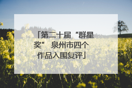 第二十届“群星奖” 泉州市四个作品入围复评