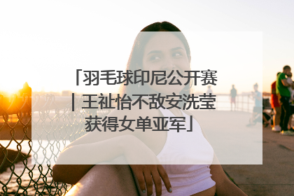 羽毛球印尼公开赛｜王祉怡不敌安洗莹 获得女单亚军