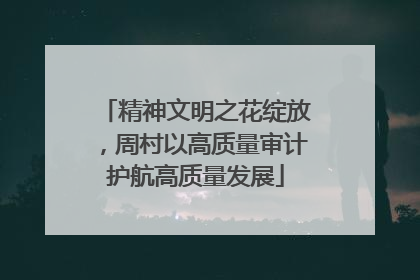 精神文明之花绽放，周村以高质量审计护航高质量发展