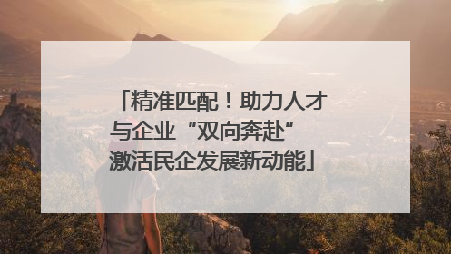 精准匹配！助力人才与企业“双向奔赴” 激活民企发展新动能