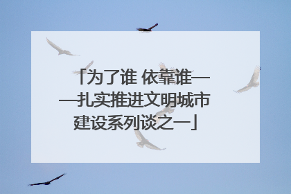为了谁 依靠谁——扎实推进文明城市建设系列谈之一