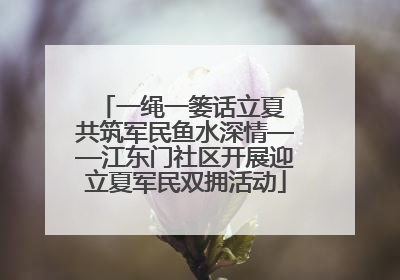 一绳一篓话立夏 共筑军民鱼水深情——江东门社区开展迎立夏军民双拥活动
