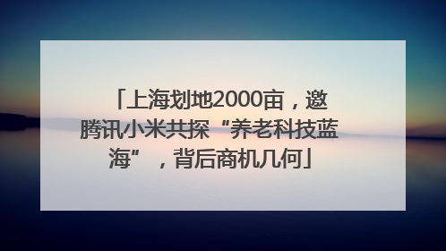 上海划地2000亩，邀腾讯小米共探“养老科技蓝海”，背后商机几何