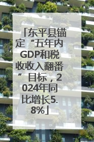 东平县锚定“五年内GDP和税收收入翻番”目标，2024年同比增长5.8%