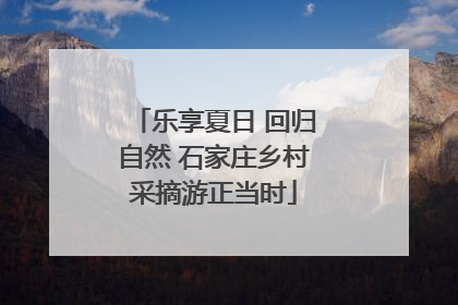 乐享夏日 回归自然 石家庄乡村采摘游正当时