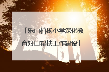 乐山柏杨小学深化教育对口帮扶工作建设