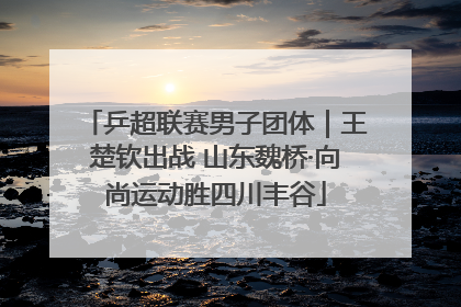 乒超联赛男子团体｜王楚钦出战 山东魏桥·向尚运动胜四川丰谷