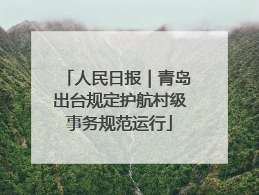 人民日报｜青岛出台规定护航村级事务规范运行
