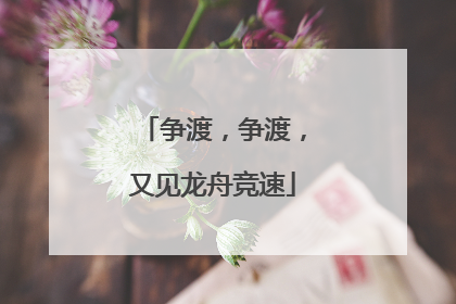争渡，争渡，又见龙舟竞速