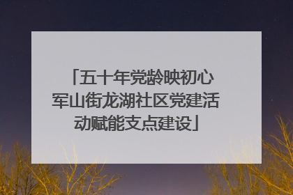 五十年党龄映初心 军山街龙湖社区党建活动赋能支点建设