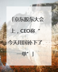 京东股东大会上，CEO称“今天用国补下了一单”
