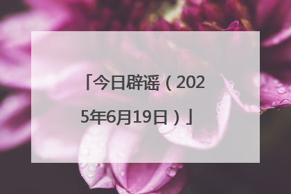 今日辟谣（2025年6月19日）