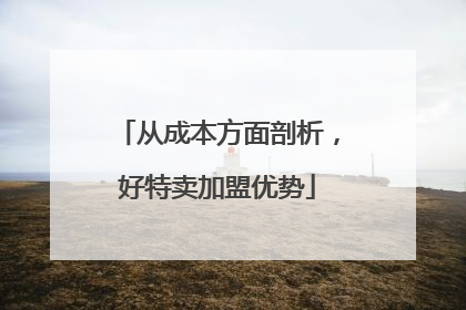 从成本方面剖析，好特卖加盟优势