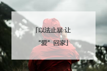 以法止暴 让“爱”回家