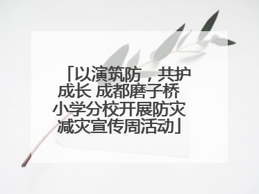 以演筑防，共护成长 成都磨子桥小学分校开展防灾减灾宣传周活动