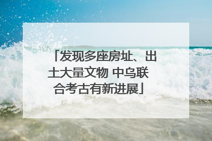 发现多座房址、出土大量文物 中乌联合考古有新进展