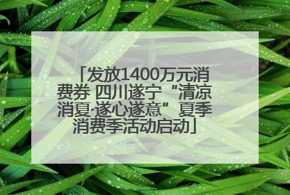 发放1400万元消费券 四川遂宁“清凉消夏·遂心遂意”夏季消费季活动启动