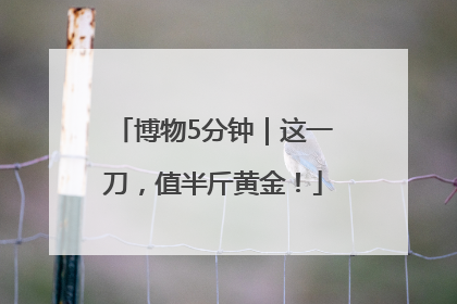 博物5分钟｜这一刀，值半斤黄金！