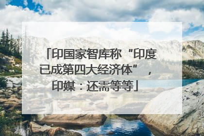 印国家智库称“印度已成第四大经济体”，印媒：还需等等