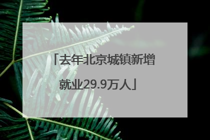 去年北京城镇新增就业29.9万人