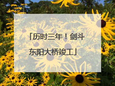 历时三年！剑斗东阳大桥竣工