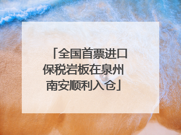 全国首票进口保税岩板在泉州南安顺利入仓