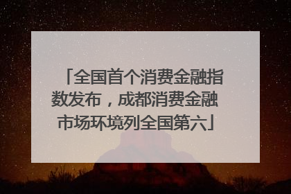 全国首个消费金融指数发布，成都消费金融市场环境列全国第六