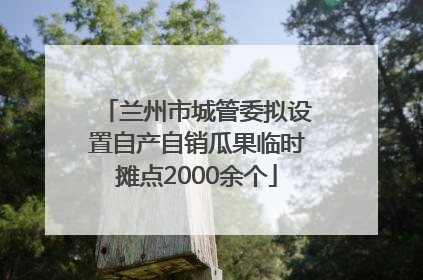 兰州市城管委拟设置自产自销瓜果临时摊点2000余个