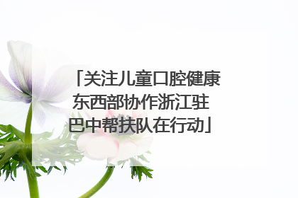 关注儿童口腔健康 东西部协作浙江驻巴中帮扶队在行动