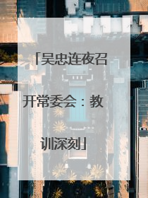 吴忠连夜召开常委会：教训深刻