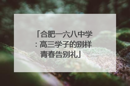 合肥一六八中学：高三学子的别样青春告别礼