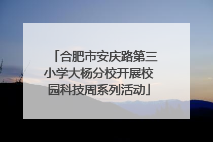 合肥市安庆路第三小学大杨分校开展校园科技周系列活动