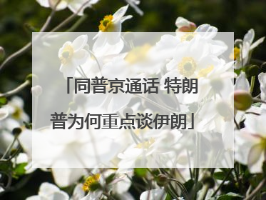 同普京通话 特朗普为何重点谈伊朗