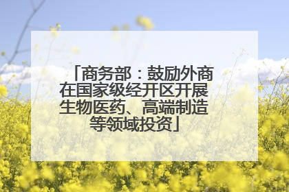 商务部：鼓励外商在国家级经开区开展生物医药、高端制造等领域投资